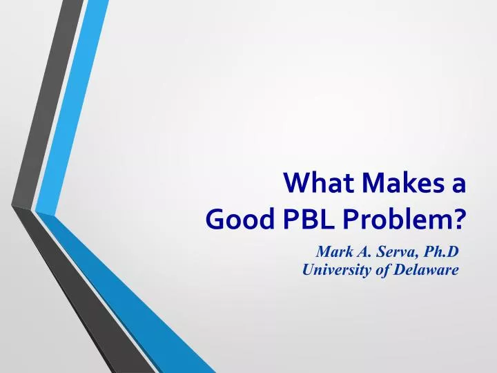 what makes a good pbl problem