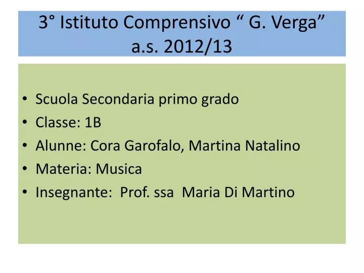 3 istituto comprensivo g verga a s 2012 13