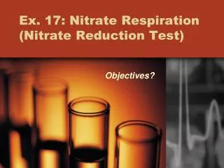 Ex. 17: Nitrate Respiration (Nitrate Reduction Test)