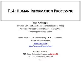 T14: Human Information Processing
