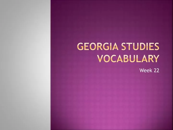 georgia studies vocabulary