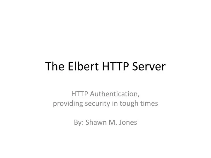 the elbert http server