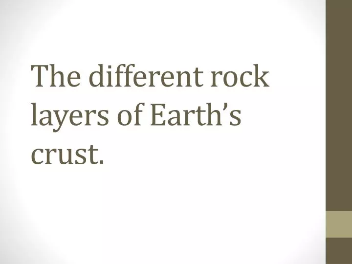 the different rock layers of earth s crust