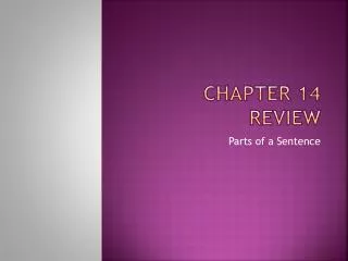 Chapter 14 Review