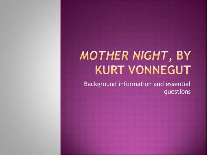 mother night by kurt vonnegut