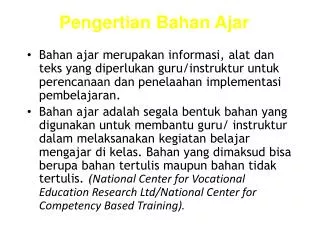 pengertian bahan ajar