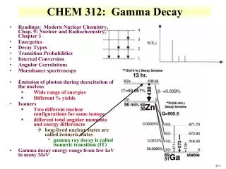 CHEM 312: Gamma Decay