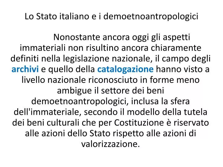 lo stato italiano e i demoetnoantropologici