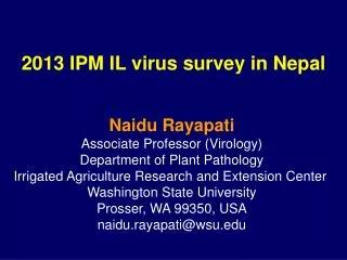 2013 IPM IL virus survey in Nepal