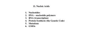 11. Nucleic Acids