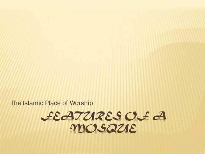 the islamic place of worship