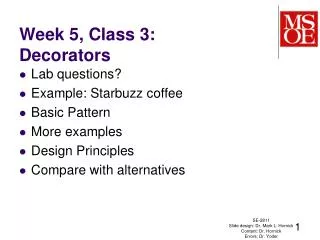 Week 5, Class 3: Decorators
