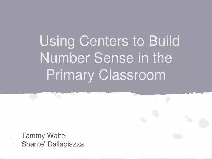 using centers to build number sense in the primary classroom