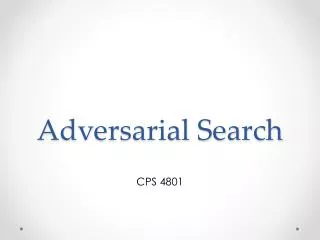 Adversarial Search