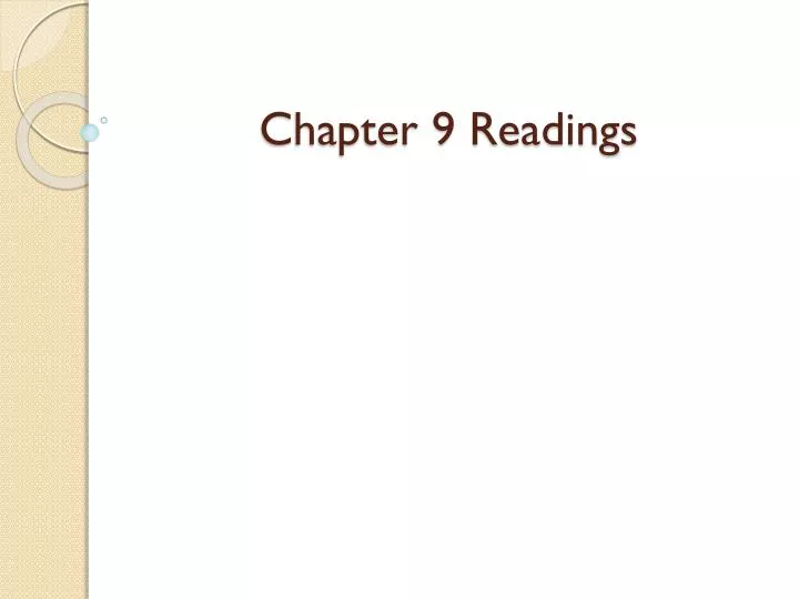 chapter 9 readings