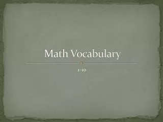 math vocabulary