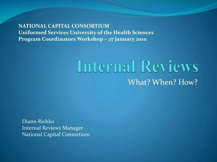 internal reviews