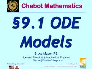 Bruce Mayer, PE Licensed Electrical &amp; Mechanical Engineer BMayer@ChabotCollege