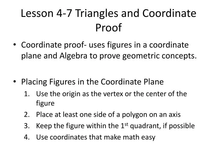 lesson 4 7 triangles and coordinate proof