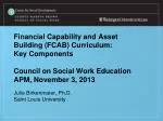Financial Capability and Asset Building Curriculum: Key Components for Social Work Education - slide 1