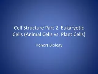 Cell Structure Part 2: Eukaryotic Cells (Animal Cells vs. Plant Cells)