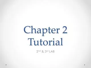 Chapter 2 Tutorial
