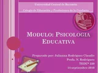 modulo psicologia educativa