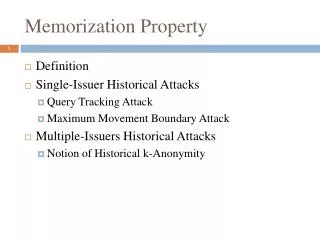 Memorization Property