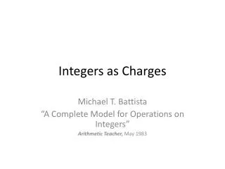 Integers as Charges