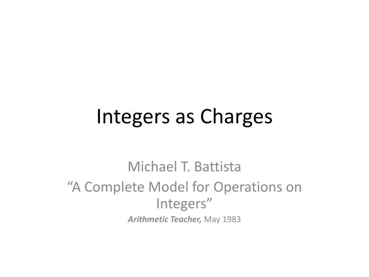 integers as charges