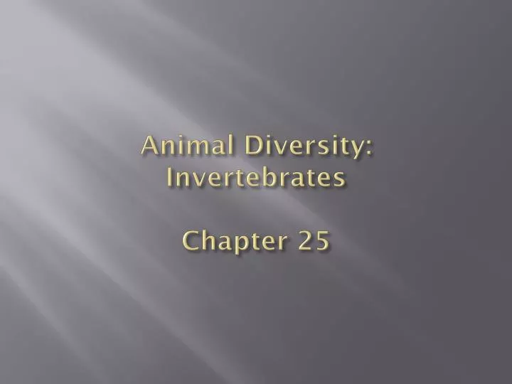 animal diversity invertebrates chapter 25