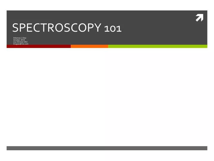 spectroscopy 101