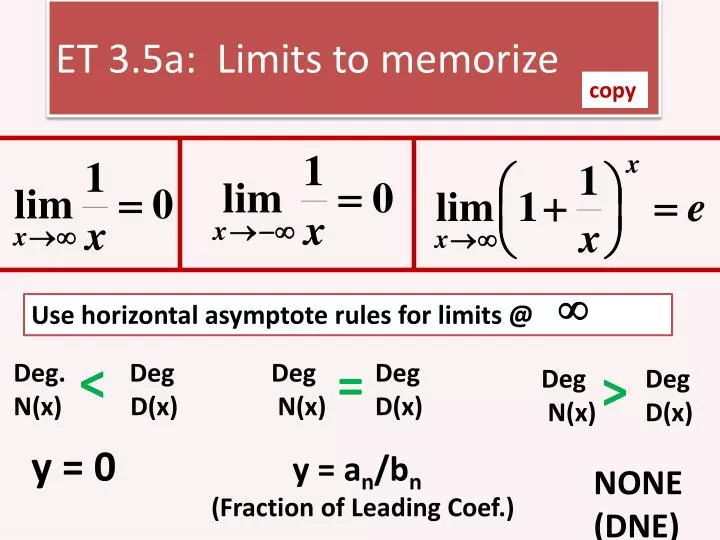 et 3 5a limits to memorize