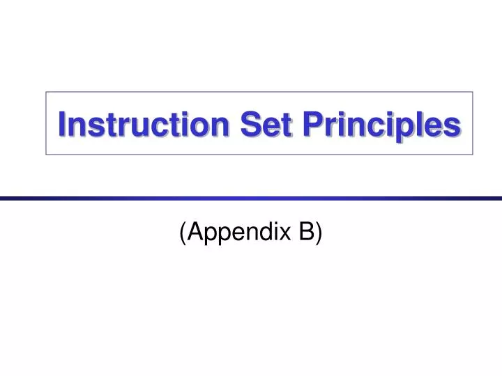 instruction set principles
