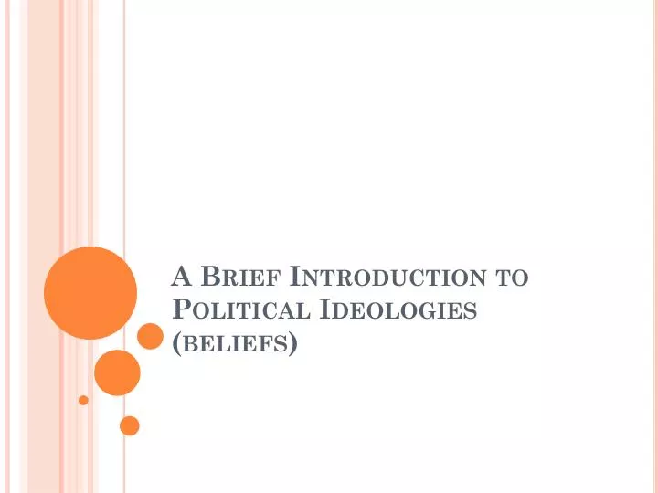 a brief introduction to political ideologies beliefs