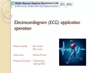Electrocardiogram (ECG) application operation