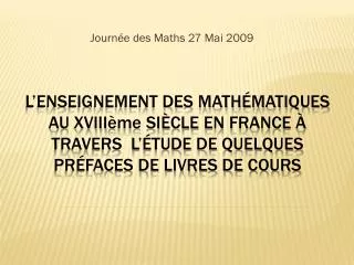 journ e des maths 27 mai 2009