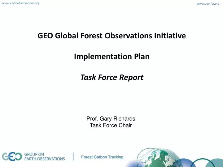 geo global forest observations initiative implementation plan task force report