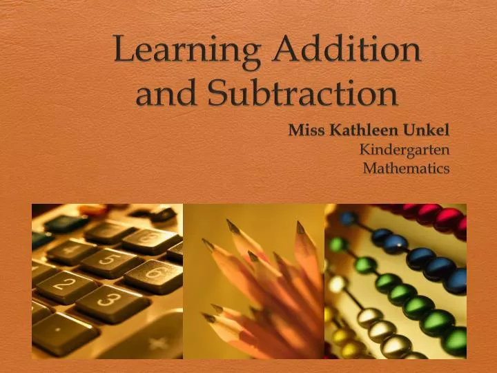 learning addition and subtraction