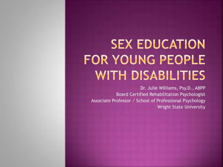 sex education for young people with disabilities