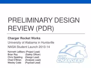 Preliminary Design Review (PDR)