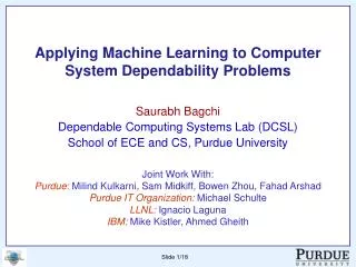 Applying Machine Learning to Computer System Dependability Problems