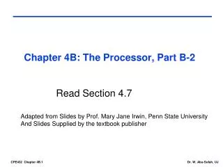 Chapter 4B: The Processor, Part B-2