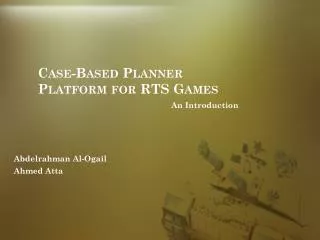 Case-Based Planner Platform for RTS Games