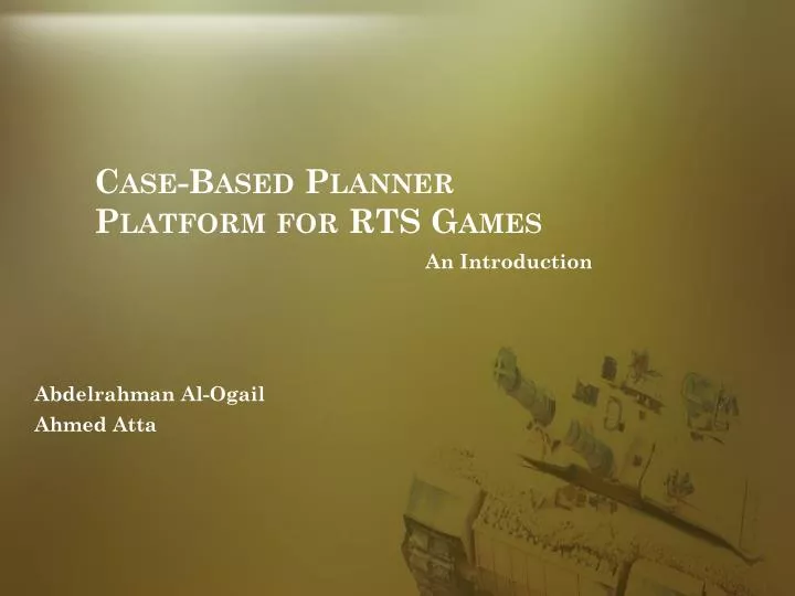 case based planner platform for rts games