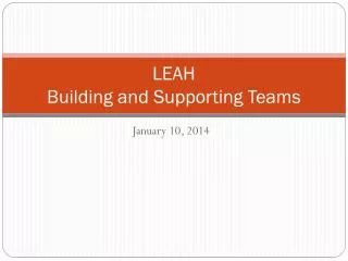 LEAH Building and Supporting Teams
