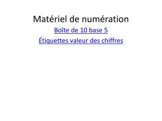 mat riel de num ration