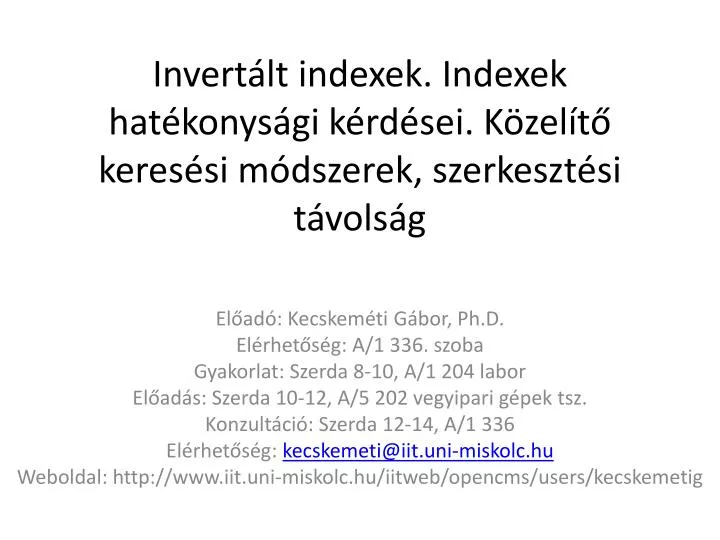 invert lt indexek indexek hat konys gi k rd sei k zel t keres si m dszerek szerkeszt si t vols g