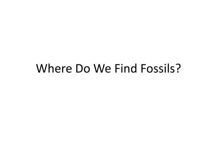 where do we find fossils