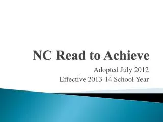 NC Read to Achieve